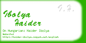 ibolya haider business card